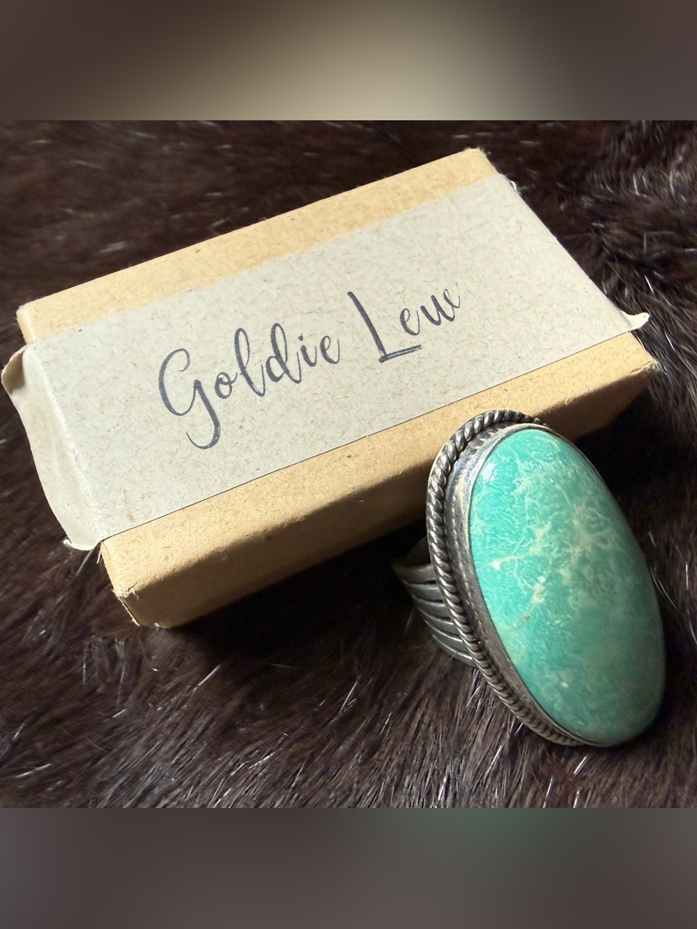 Sterling Silver Turquoise Green Statement Ring
